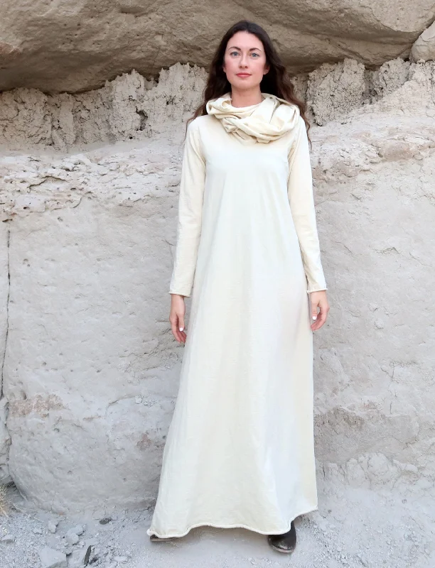 ORGANIC WOOL Ewok Ojai Long Dress Cowl Neckline Elegant