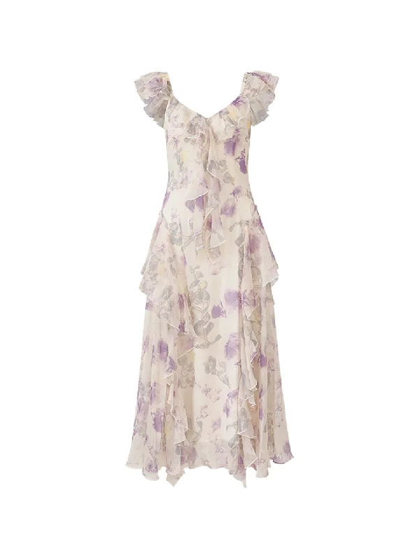 Pola Frill long dress Maxi Flowy Bohemian