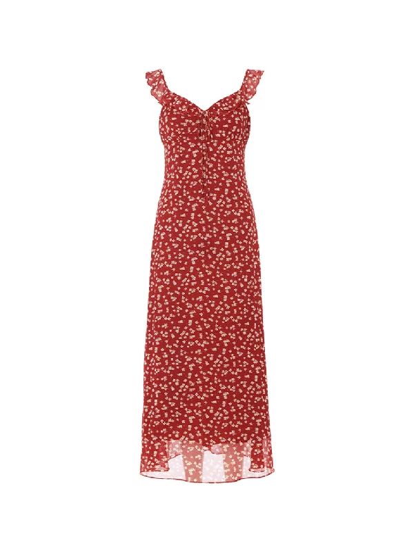 Scarlet frill long dress Tunics Seasonal trendy