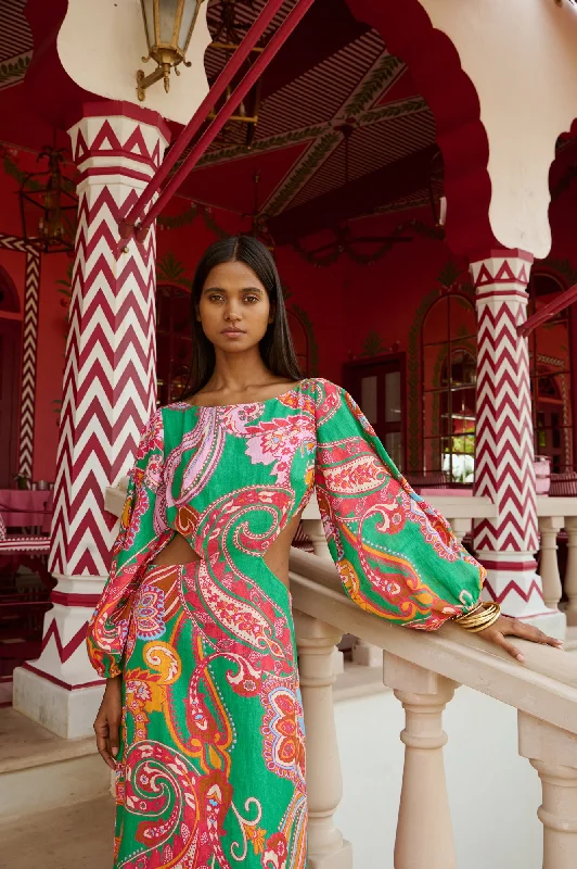 SIMONA LONG DRESS PRIMAVERA PRINT Tunics Chic elegant