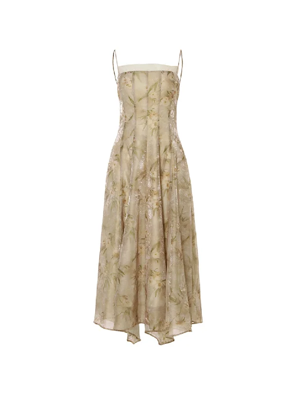 Tree rosette long dress Tunics Wedding white