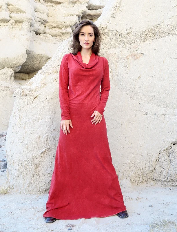 Vagabond Simplicity Long Dress Cowl Neckline Elegant