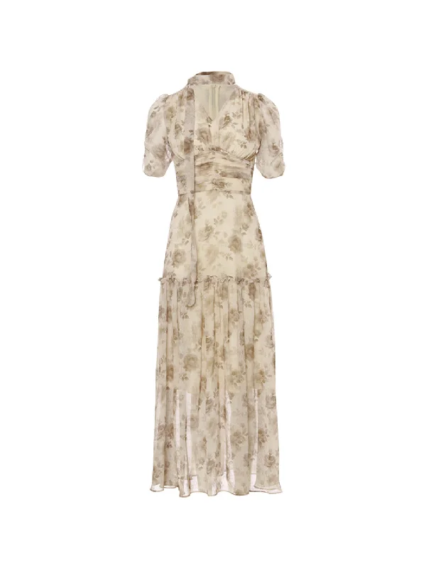 Vienna tie long dress Tunics Solid Classic