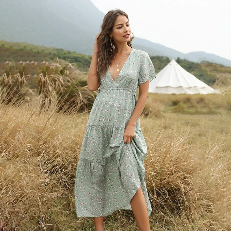 Maxi Summer Long Dress Tunics Luxurious high-end